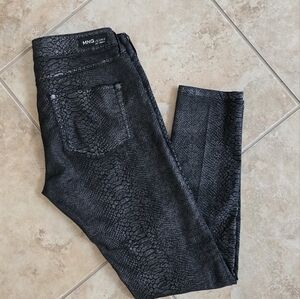 Mango Black Animal Print Skinny Jeans Size 28-29